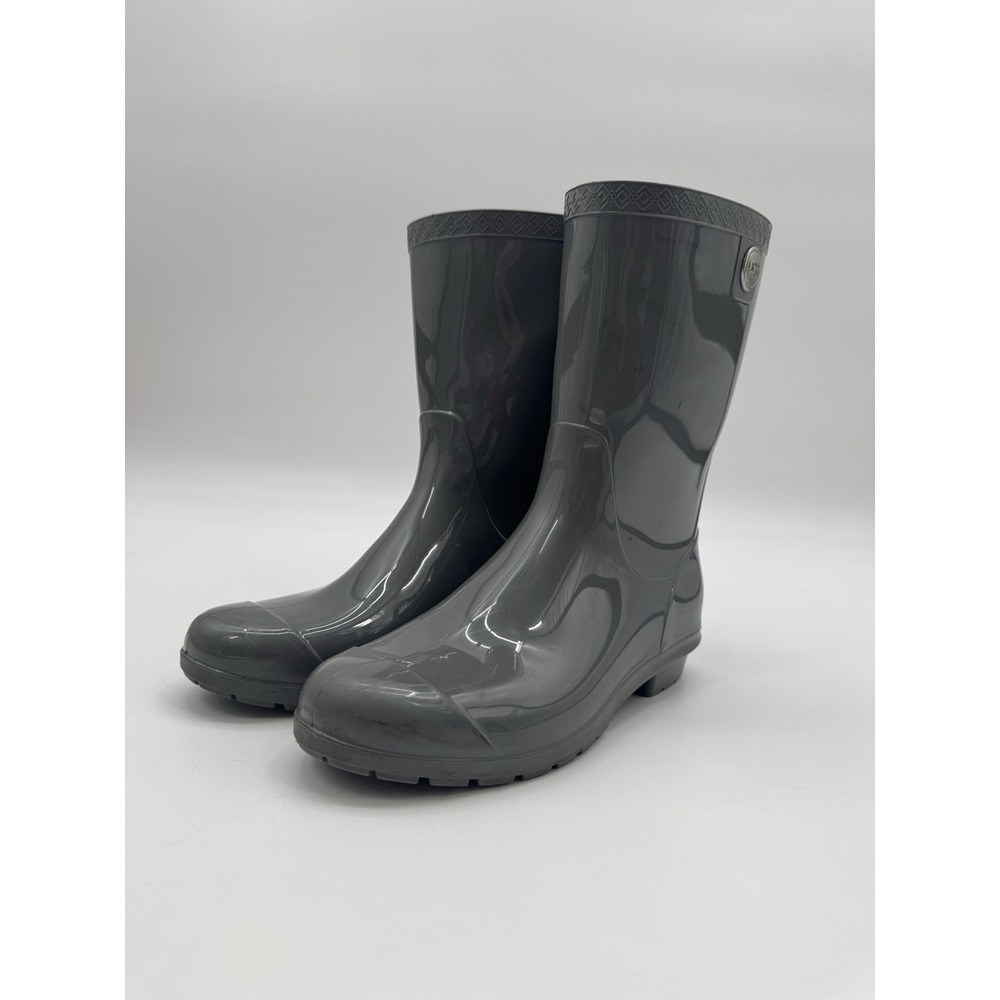 Ugg Sienna Gray Rain 9 Boot Mid Calf High Gloss Outdoors Nature Gorp Designer